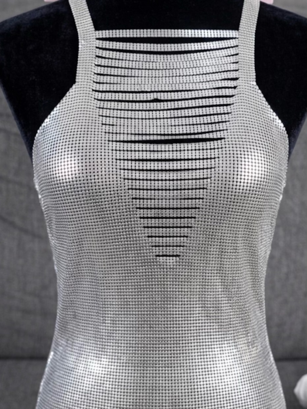 Clubwear Y2K festival Vintage real metal 70s 80s chainmail  halter top